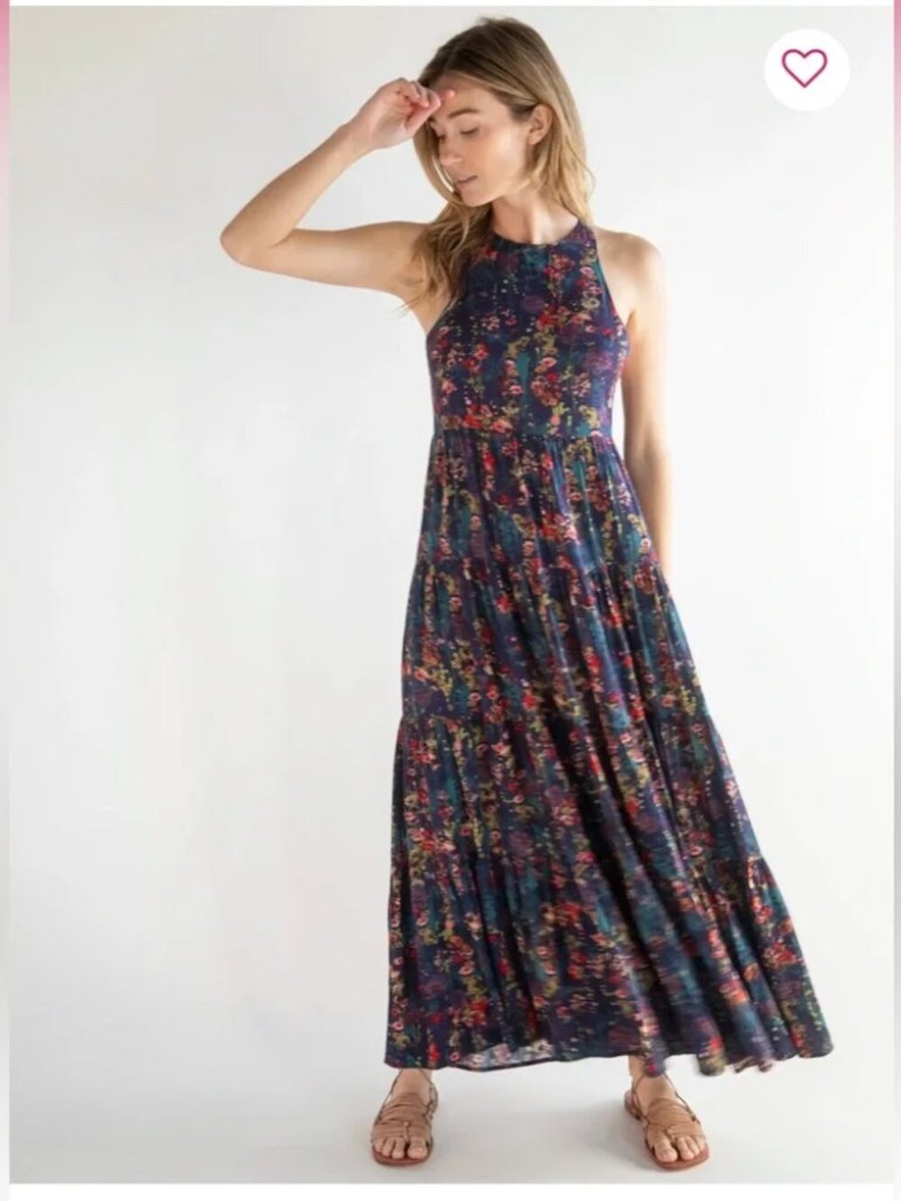 NWT Natural Life Halle Halter Dress in Blue Watercolor Floral Size XL - Picture 15 of 16